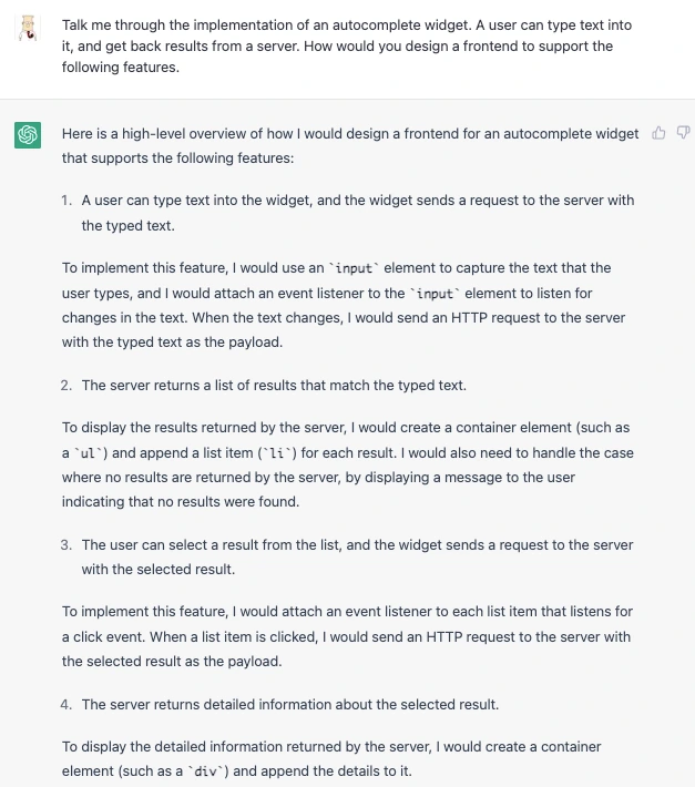 Interviewing ChatGPT for a Front-End Developer Position