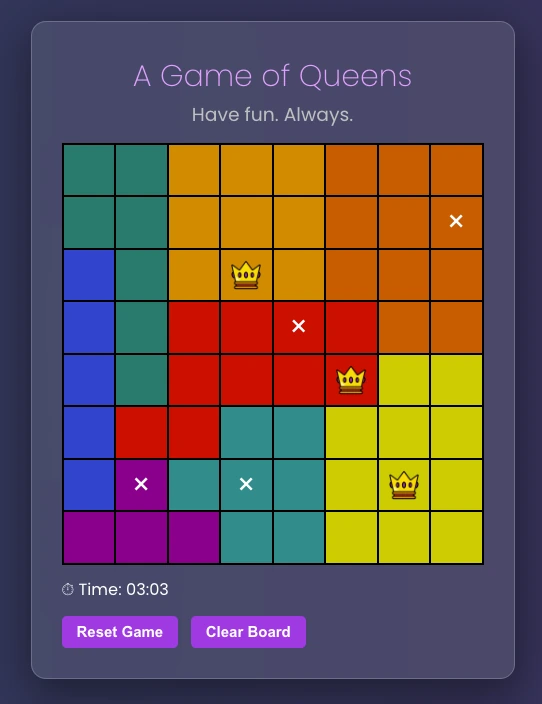 Recreating the Queens Game in Vue