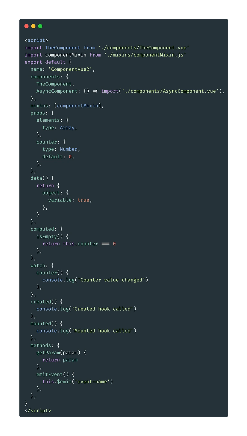 Refactoring a Component from Vue 2 Options API to Vue 3 Composition API