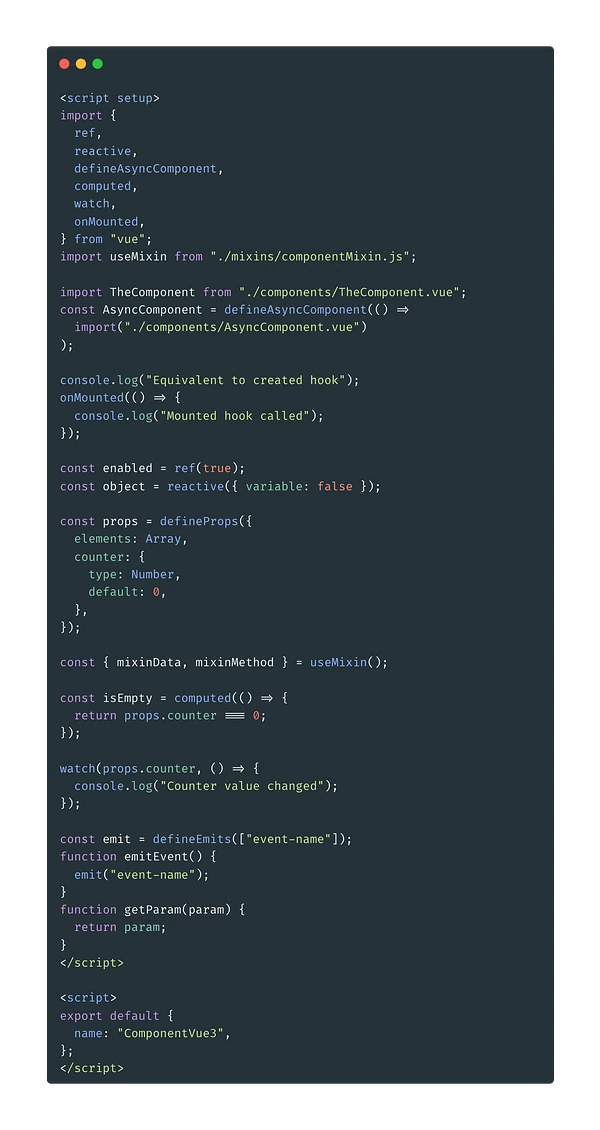 Refactoring a Component from Vue 2 Options API to Vue 3 Composition API