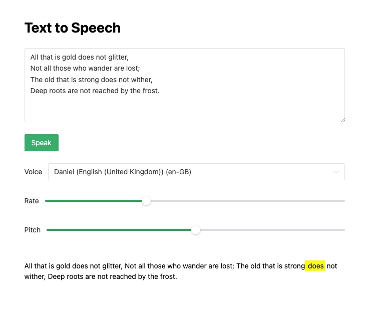 Text to Speech with Vue